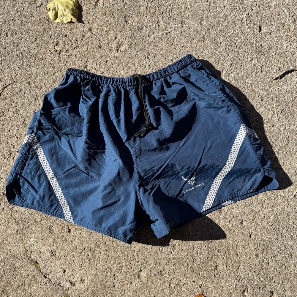 Air Force Blue Athletic Shorts with Reflective Accents